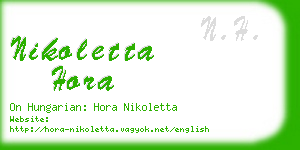 nikoletta hora business card